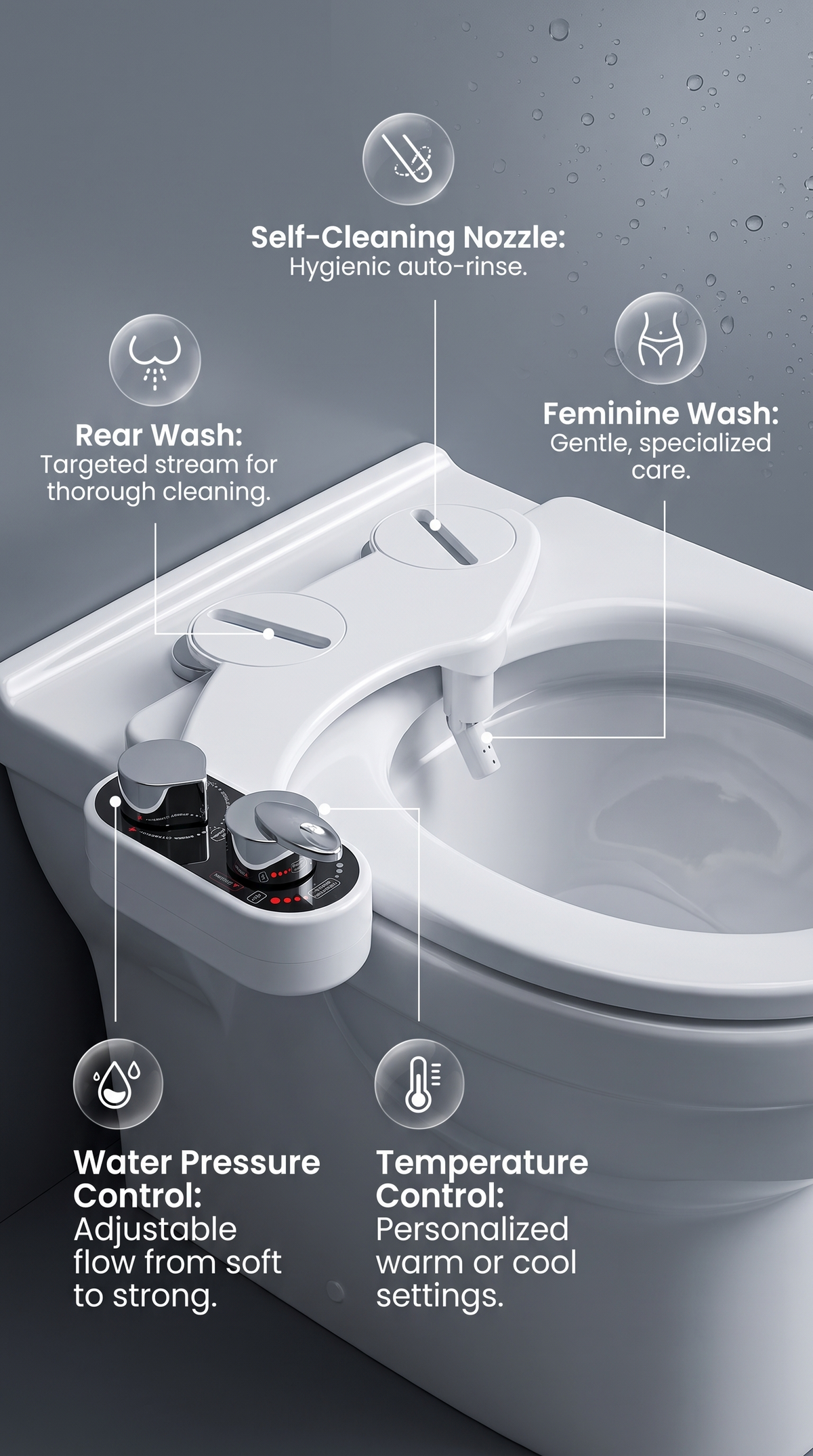 Bidetly Warm — Hot & Cold Bidet Attachment